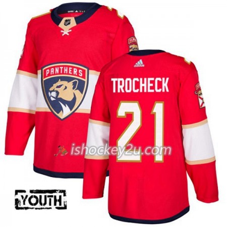 Børn NHL Florida Panthers Trøje Vincent Trocheck 21 Adidas 2017-2018 Rød Authentic